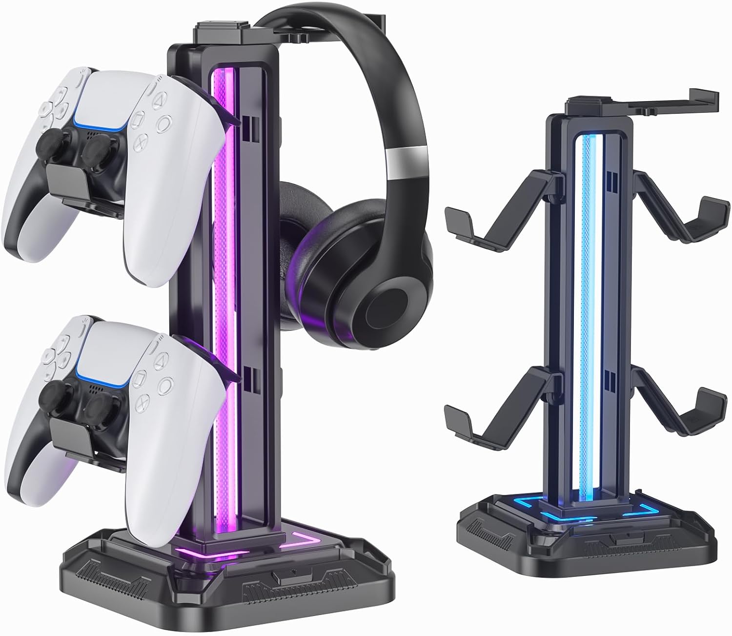 RGB headset stand with 9 light modes and controller hook