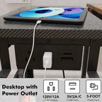 Adjustable PC Tower Stand – Computer Holder with Charging Station & Pegboard Organizer