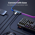 Mouse pad built-in USB hub ports