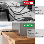 80-Pack Hook & Loop Cable Ties – Under Desk Cable Management Straps, Black & White