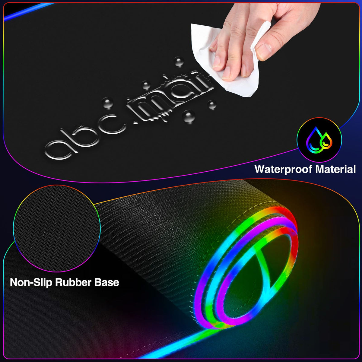 XXL RGB LED Gaming Mouse Pad – Wireless Charger, Phone Holder & 25 Lighting Effects