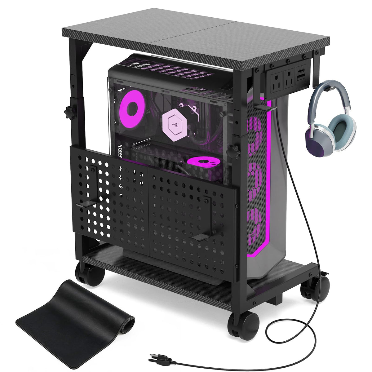 Heavy-duty PC holder under desk
