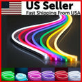 Flexible neon LED strip bending around corner