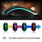 4-in-1 RGB Gaming Bundle – Wired LED Keyboard, Mouse, Mouse Pad & Headset Set