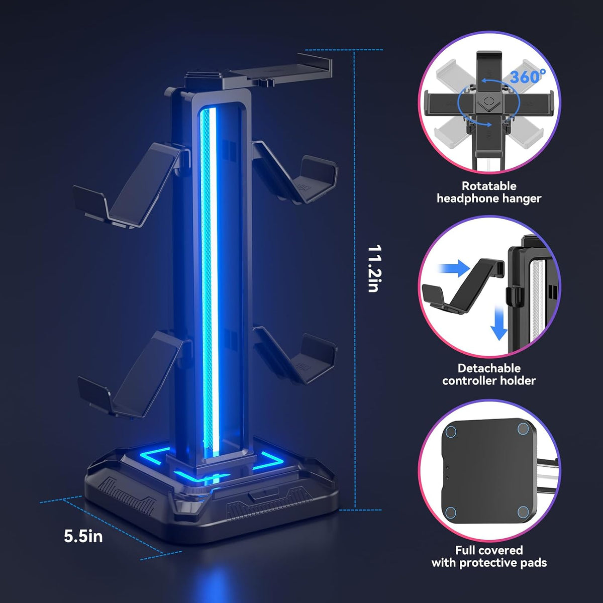 Headphone stand height dimensions