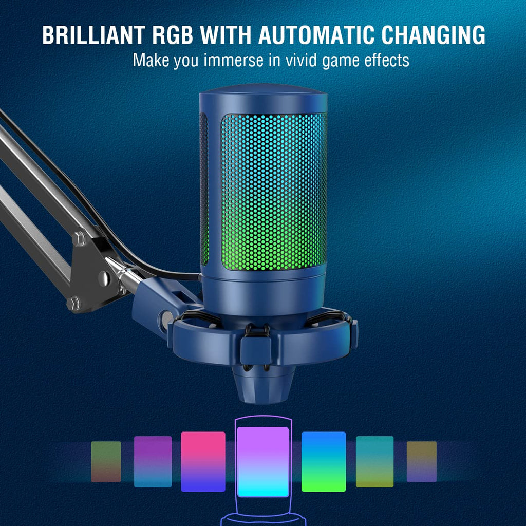 FIFINE AmpliGame A6T USB Gaming Microphone Kit, Condenser Mic for Streaming