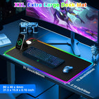 XXL RGB LED Gaming Mouse Pad – Wireless Charger, Phone Holder & 25 Lighting Effects