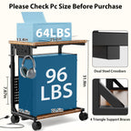 Adjustable PC Tower Stand – Computer Holder with Charging Station & Pegboard Organizer