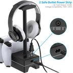 Charging station holding two controllers