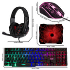 4-in-1 RGB Gaming Bundle – Wired LED Keyboard, Mouse, Mouse Pad & Headset Set