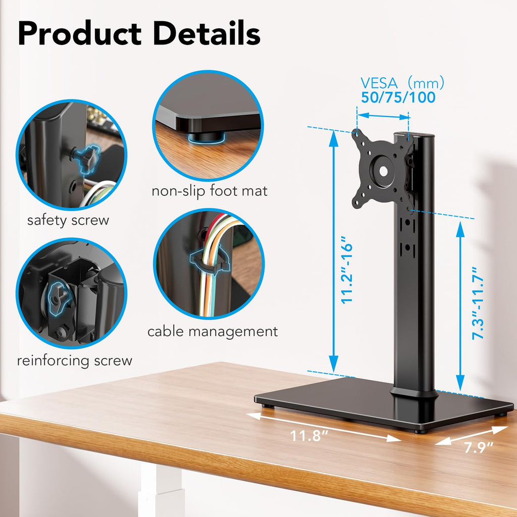 Monitor arm weight capacity specification