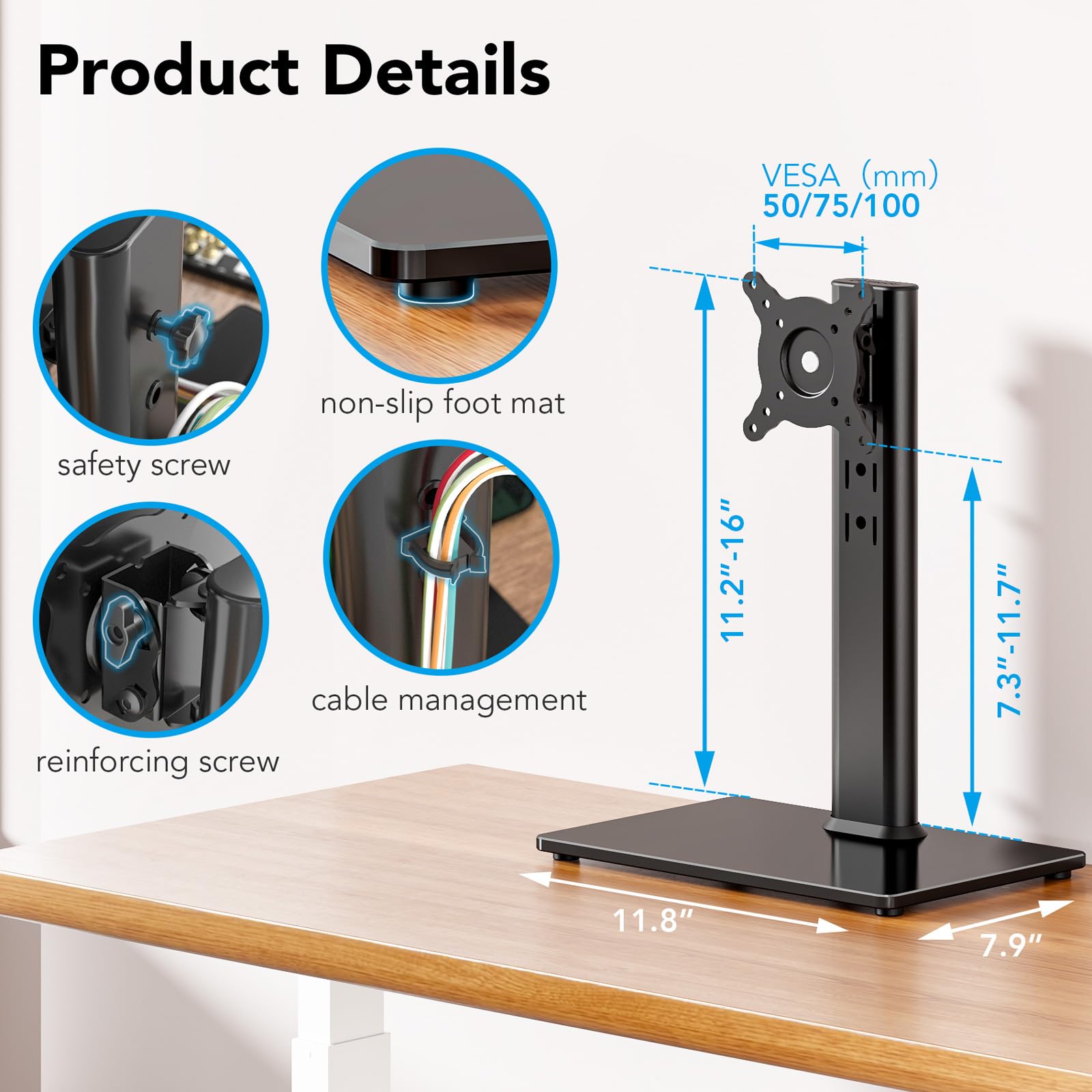 Monitor arm weight capacity specification