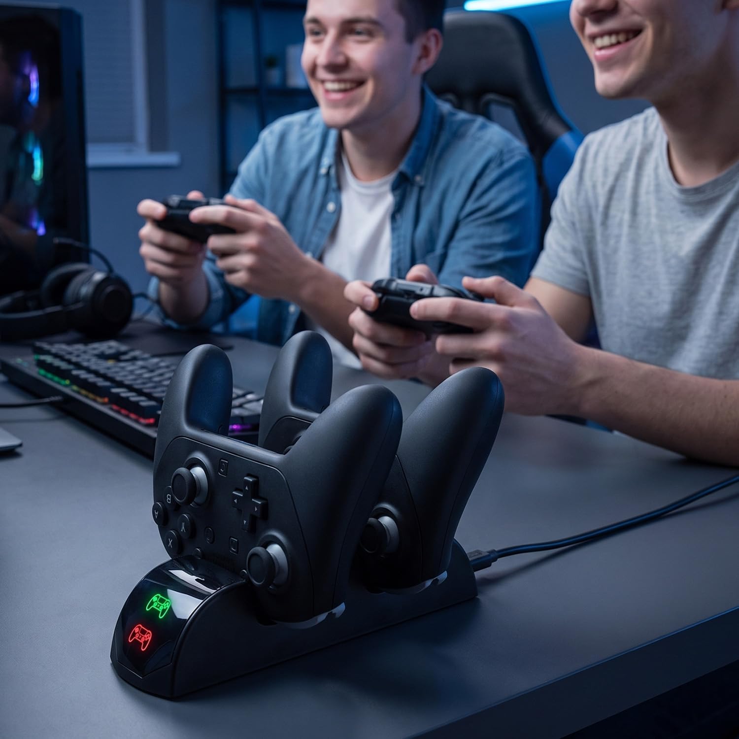 Dual controller charging stand package contents