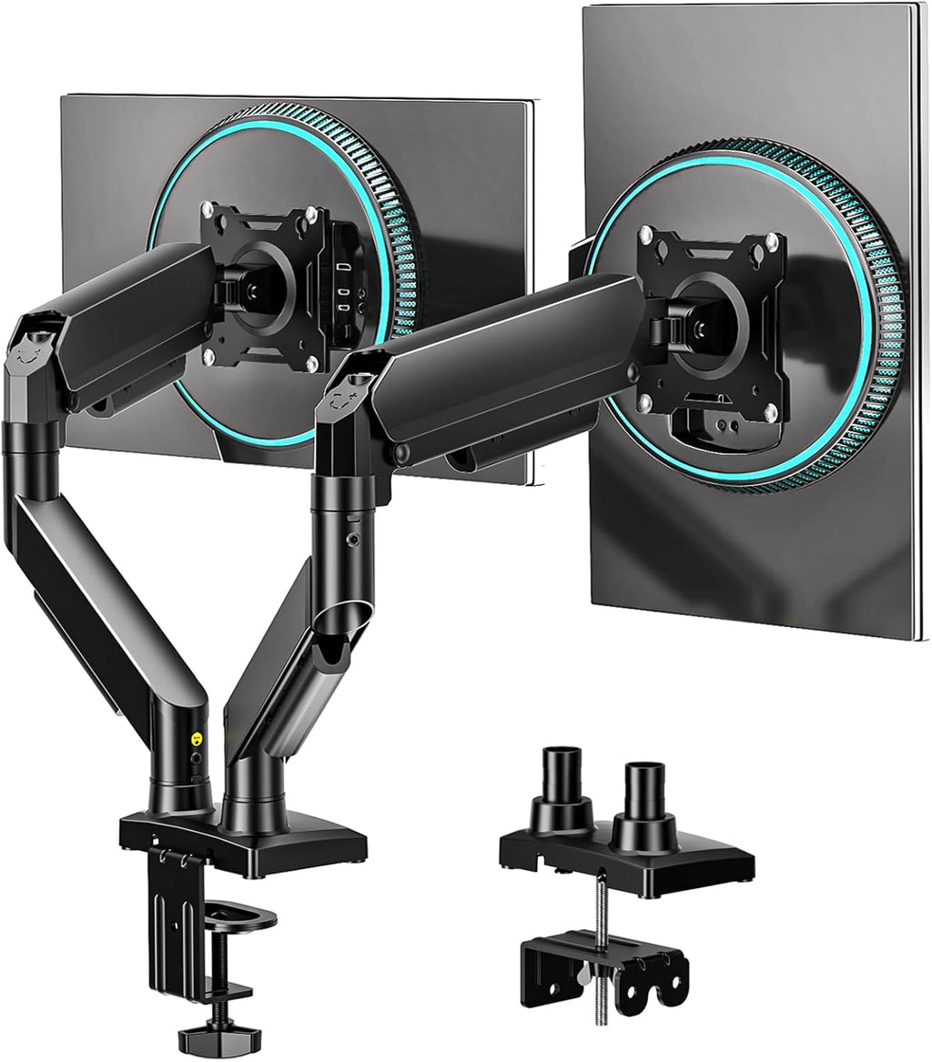 Dual monitor stand adjustable desk mount for 17 to 32 inch screens