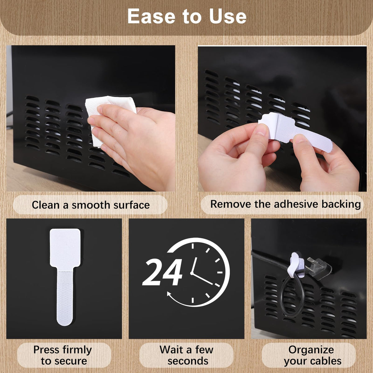 100 pack cable ties quantity display