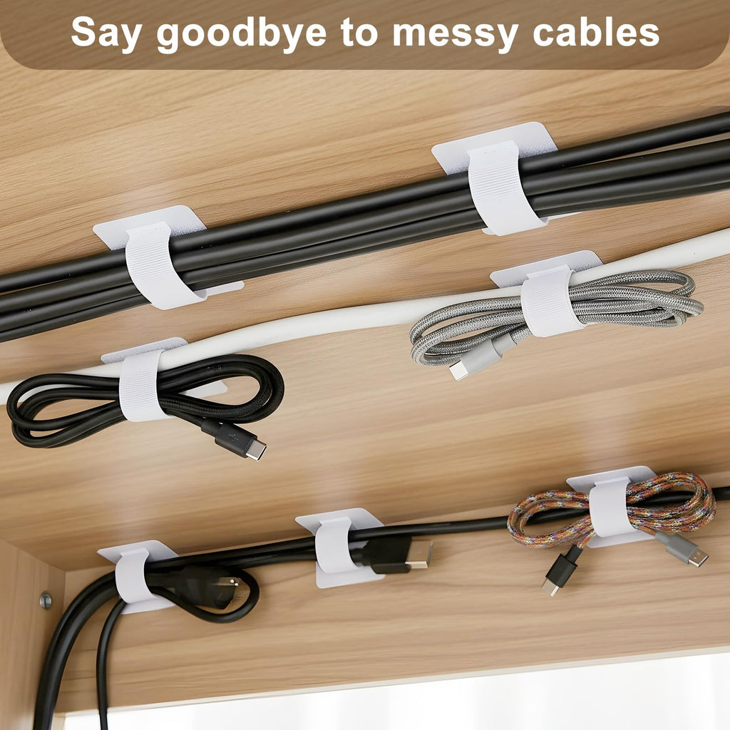 Cable management straps organizing power cables