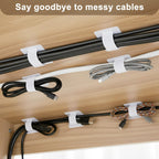 Cable management straps organizing power cables
