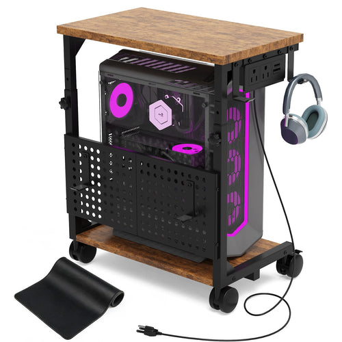 Computer tower holder adjustable width