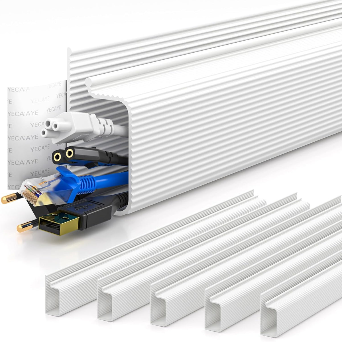 Cable organizer clips holding power cords