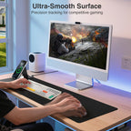 XXL RGB LED Gaming Mouse Pad – Wireless Charger, Phone Holder & 25 Lighting Effects