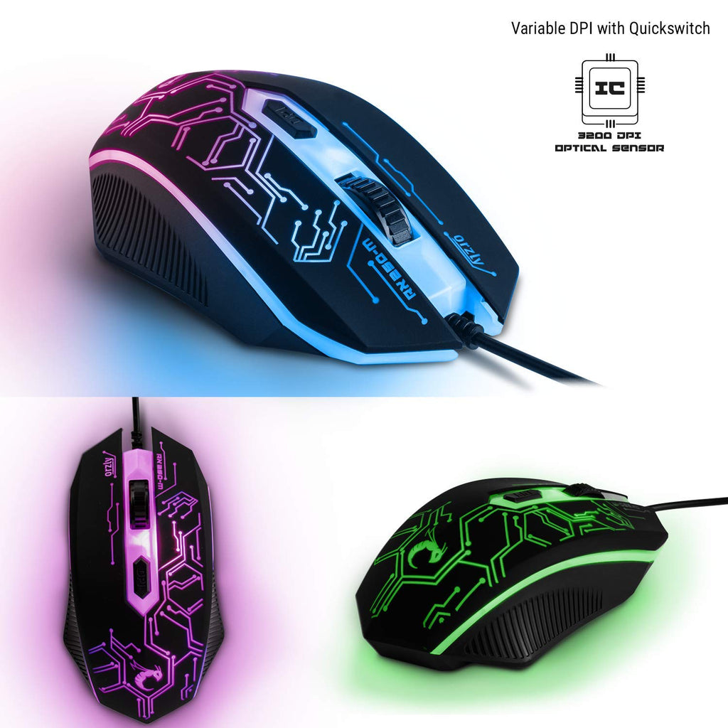 4-in-1 RGB Gaming Bundle – Wired LED Keyboard, Mouse, Mouse Pad & Headset Set