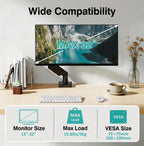Dual Monitor Stand – Adjustable Desk Mount for 17–32" Screens, Full Motion VESA