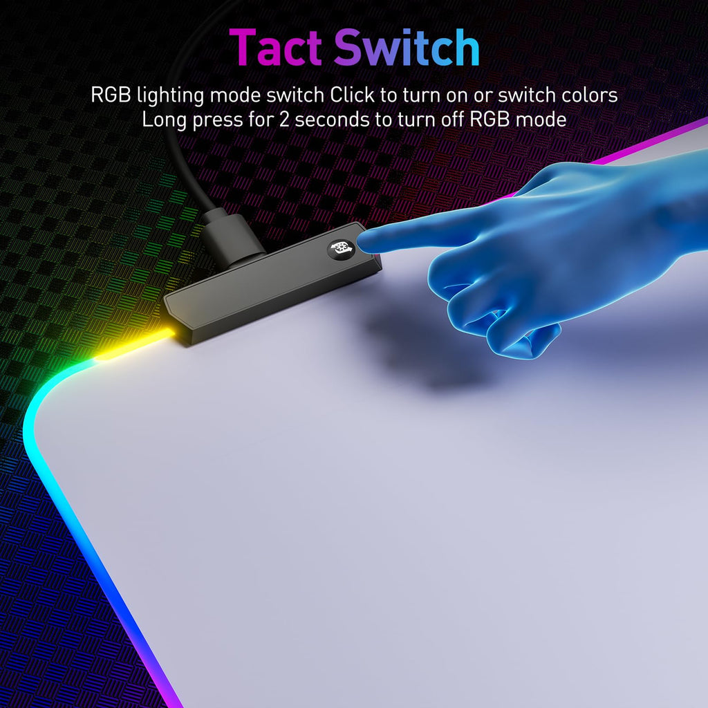 LED mouse pad stitched edge detail