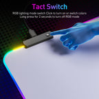 LED mouse pad stitched edge detail