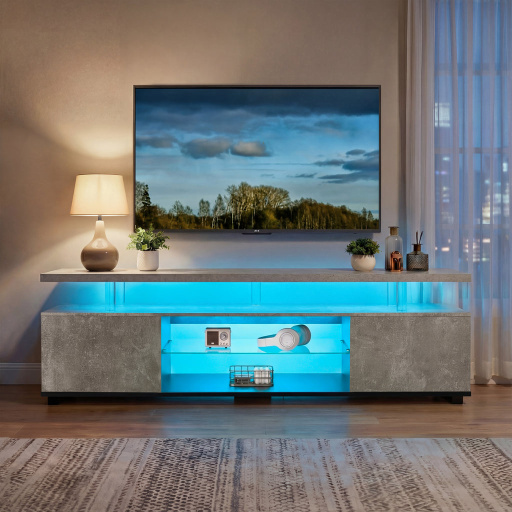 LED Gaming TV Stand for 70 Inch TVs with Console Storage