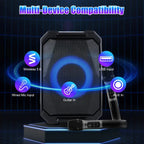 Portable Party Speaker with LED Lights and 2 Wireless Microphones