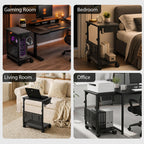 Adjustable PC Tower Stand – Computer Holder with Charging Station & Pegboard Organizer