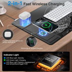 XXL RGB LED Gaming Mouse Pad – Wireless Charger, Phone Holder & 25 Lighting Effects