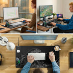 XXL RGB LED Gaming Mouse Pad – Wireless Charger, Phone Holder & 25 Lighting Effects