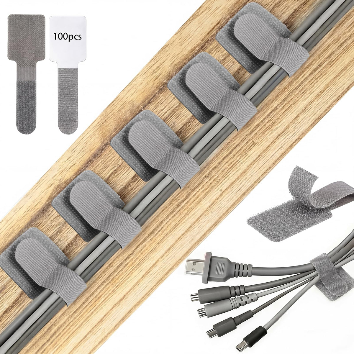 Hook and loop cable tie reusable design