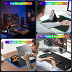XXL RGB LED Gaming Mouse Pad – Wireless Charger, Phone Holder & 25 Lighting Effects