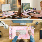 XXL RGB LED Gaming Mouse Pad – Wireless Charger, Phone Holder & 25 Lighting Effects