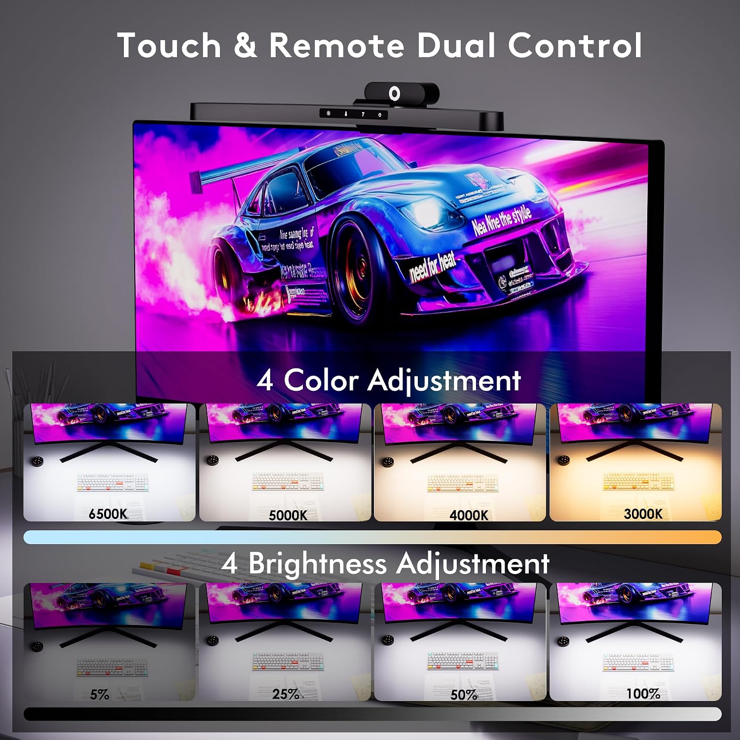 Screen light bar RGB backlight glow