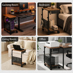 Adjustable PC Tower Stand – Computer Holder with Charging Station & Pegboard Organizer