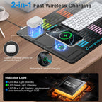 XXL RGB LED Gaming Mouse Pad – Wireless Charger, Phone Holder & 25 Lighting Effects