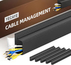 Cable management 6-pack under desk cord organizer set in black