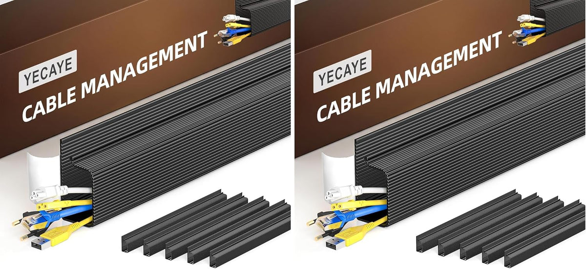 Cable management set hiding desk cords