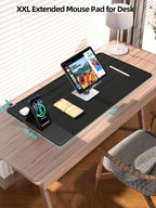 XXL RGB LED Gaming Mouse Pad – Wireless Charger, Phone Holder & 25 Lighting Effects