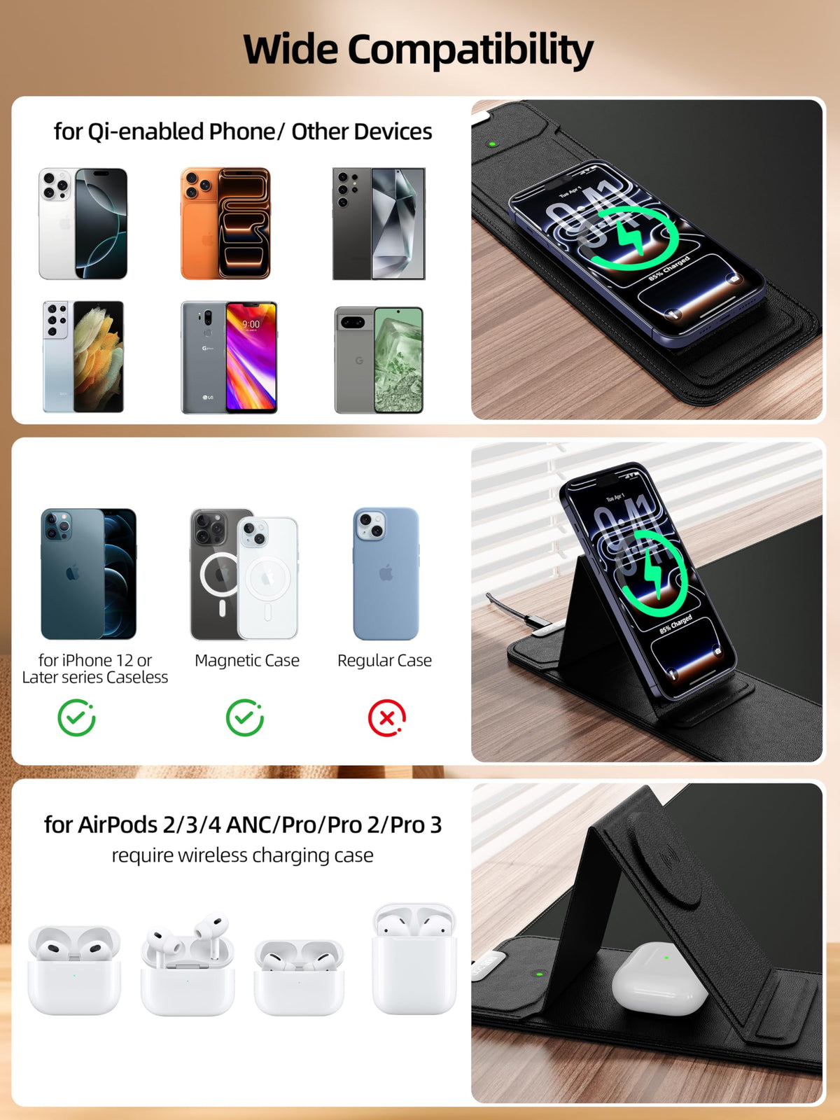 XXL RGB LED Gaming Mouse Pad – Wireless Charger, Phone Holder & 25 Lighting Effects