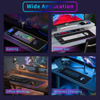 RGB desk mat with laptop and mouse