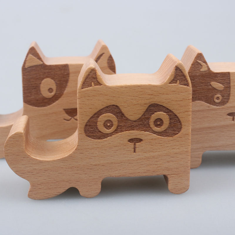 Wooden Desktop Phone Holder with Custom Lettering