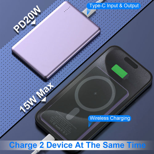 Slim 8mm MagSafe power bank thickness profile