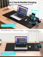 XXL RGB LED Gaming Mouse Pad – Wireless Charger, Phone Holder & 25 Lighting Effects