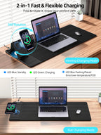 XXL RGB LED Gaming Mouse Pad – Wireless Charger, Phone Holder & 25 Lighting Effects