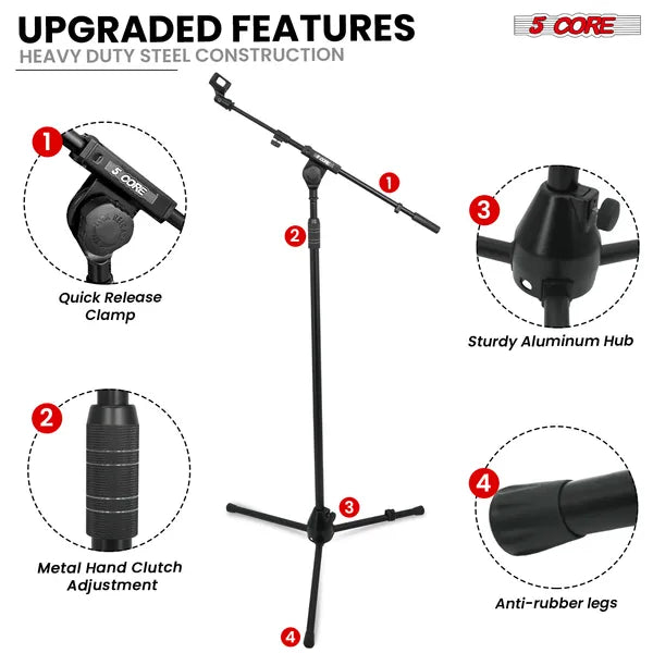Adjustable Microphone Stand Boom Arm for Streaming