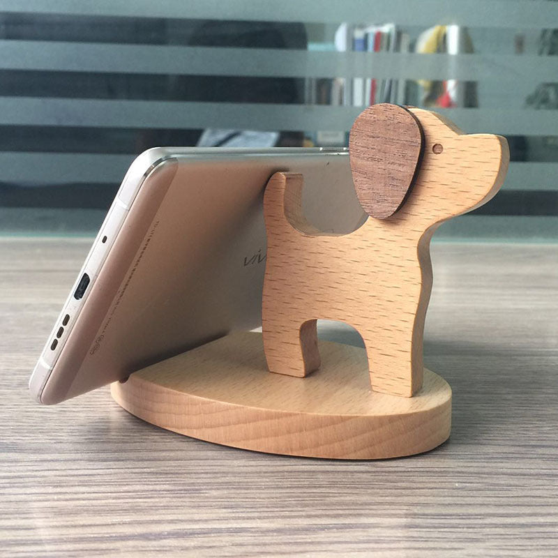 Wooden Desktop Phone Holder with Custom Lettering